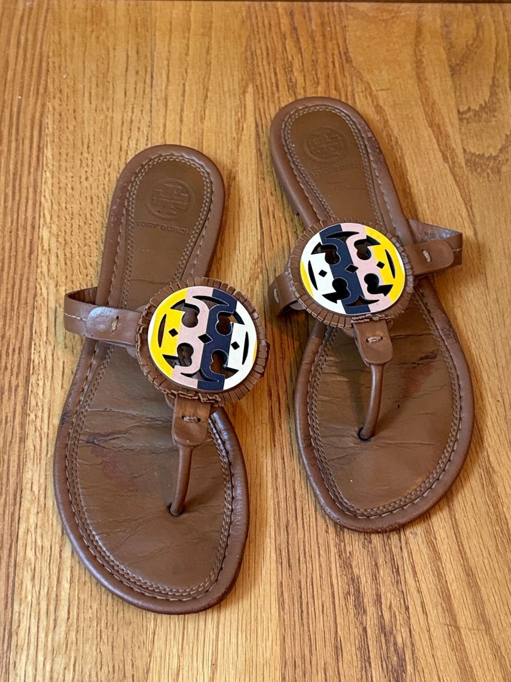 Tory Burch Miller Fringe Sandals Calf Leather Made In Brazil Size 6M